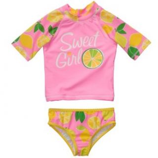Carter's Baby Girls 2 piece Neon Pink Rash Guard Set (3M 24M) Clothing