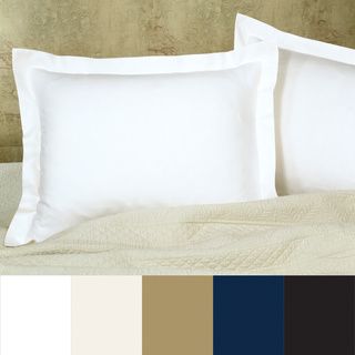 None Cotton Blend Poplin Tailored Decorative Pillow Shams (pack Of 2) Green Size Standard