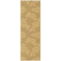 Indoor/outdoor Contemporary Gold/natural Runner Rug (22 X 911)