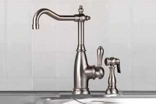 Mico 7753 PN Simone Polished Nickel Single Handle Kitchen Faucet with Spray   Touch On Kitchen Sink Faucets  
