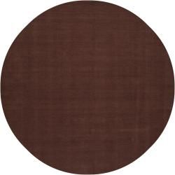 Hand crafted Brown Solid Casual Nivia Wool Rug (8 Round)