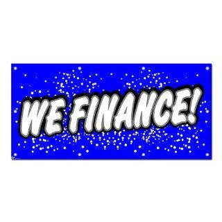 We Finance   Blue with Dots Promotion Business Sign 5'x2' Banner  Business And Store Signs 
