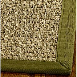 Hand woven Sisal Natural/ Olive Seagrass Area Rug (5 X 8)