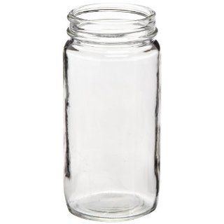 Kimble Type III Soda Lime Glass Clear Wide Mouth AC Medium Round Bottles without Caps, 60ml Capacity (Case of 288) Science Lab Bottles