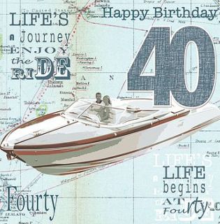 travel in style age 40 birthday card by cavania