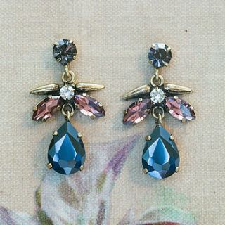 dulce blue and amethyst crystal earrings by anusha