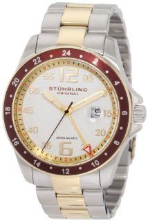 Stuhrling Original Men's 289.332LL22 Aquadiver Regatta Galleon Swiss Quartz Date Two Tone Bracelet Watch Watches