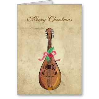Mandolin christmas wishes cards
