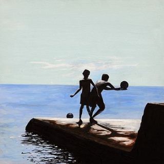 original painting titled what a catch by smart deco