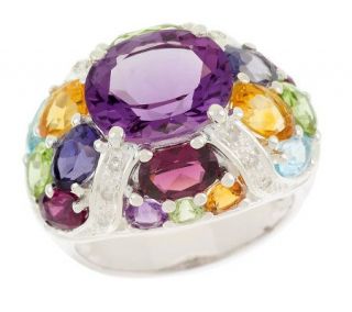 Sterling 7.50 ct tw Multi gemstone Dome Ring —