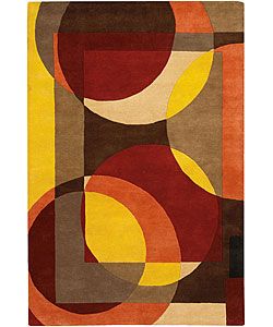 Hand tufted Bold Mandara Wool Rug (79 Round)