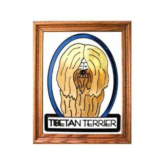 Tibetan Terrier Painted/Stained Glass Panel (Bw 277)   Stained Glass Window Panels