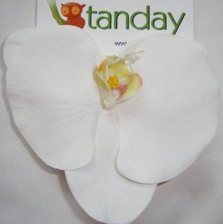 Tanday (White) Exotic Real Touch Phalaenopsis Orchid Flower Hair Clip (1 Pair) 