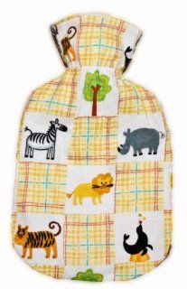 Warm Tradition ZOO ANIMALS FLANNEL CHILDREN'S Covered Hot Water Bottle   Bottle made in Germany, Cover made in USA Health & Personal Care