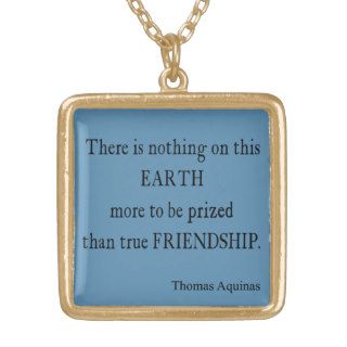 Vintage Blue Aquinas Friendship Quote / Quotes Necklaces