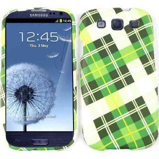 Cell Armor I747 SNAP TE294 Snap On Case for Samsung Galaxy SIII   Retail Packaging   Green Plaid Cell Phones & Accessories