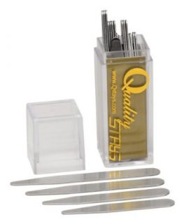 24 Metal Collar Stays in a Clear Plastic Box   4 Sizes at  Mens Clothing store