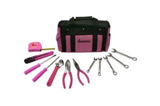 Pink Womans tool set 12 piece Tool Kit with hand bag