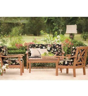 Claremont All Weather Eucalyptus Love Seat With Cushions, in Forest Green  Patio Loveseats  Patio, Lawn & Garden