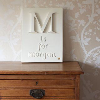 personalised capital letter and name canvas by gorgeous graffiti