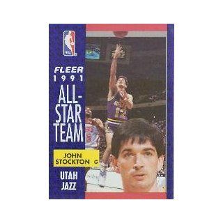 1991 92 Fleer #217 John Stockton All Star  Sports Related Trading Cards  Sports & Outdoors