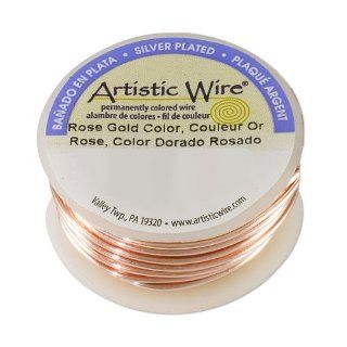 Artistic Jewelry Wire Round Spool 18 Gauge Silver Plated Rose Gold (4 Yards)