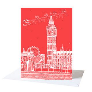 big ben london christmas card by cecily vessey