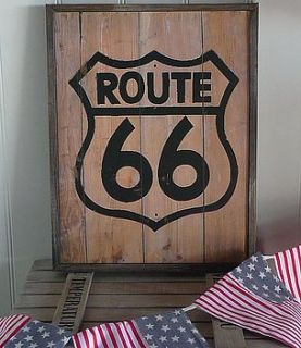 route 66 wooden plaque by marquis & dawe