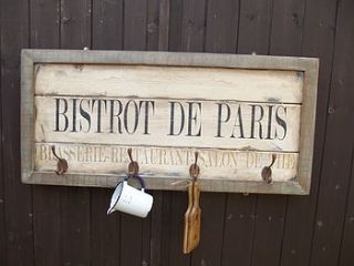 vintage french cafe hook board by woods vintage home interiors