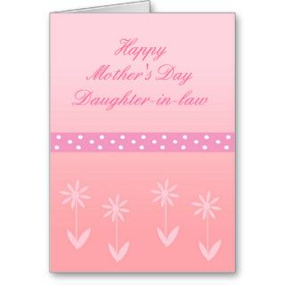 Happy Mother's Day Daughter in law, flowers & dots Greeting Cards
