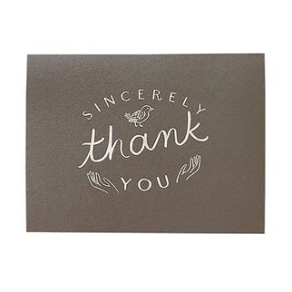 'sincerely thank you' card by fox and star