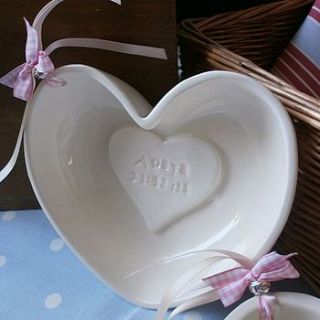 personalised ceramic heart bowl by dimbleby ceramics
