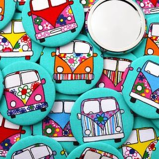 set of campervan compact mirrors by jenny arnott cards & gifts