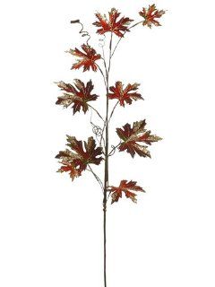 44" Glittered Maple Leaf Spray Red Burgundy (Pack of 6)  Tree Plants  Patio, Lawn & Garden
