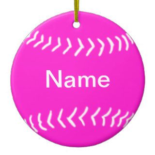 Softball Silhouette Ornament Pink