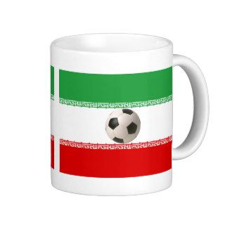 3D soccer ball with Iranian flag Mugs