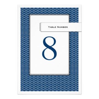 Table Number Navy Patterned Deco Personalized Invite