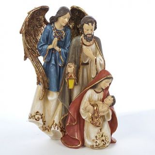 Kurt Adler 12.5" Resin Holy Family with Angel Table Piece