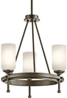 Kichler Lighting 42944SWZ Ladero 3 Light Convertible Fixture, Shadow Bronze Finish with Satin Etched Cased Opal Glass   Close To Ceiling Light Fixtures  