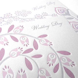 letterpress look wedding day card by linokingcards