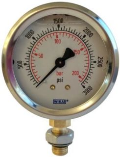 WIKA Industrial Pressure Gauge with Stainless Steel 304 Case and Copper Alloy Wetted Parts Mechanical Component Equipment Cases