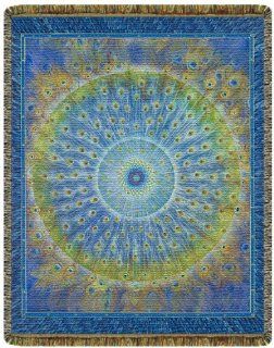 Peacock Mandala Tapestry Throw Blanket  