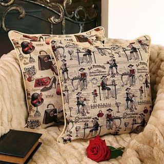 set of two my lady tapestry cushions by dibor
