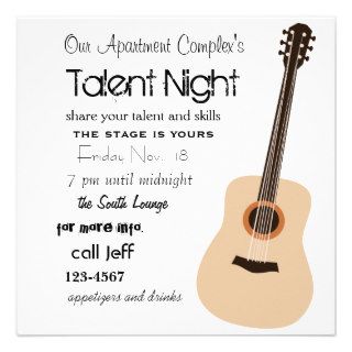 Guitar Night Personalized Invitation