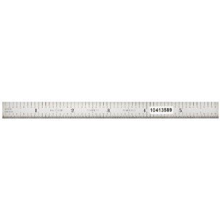 Starrett C305R 18 Full Flexible Steel Rule With Inch Graduations, 5R Style Graduations, 18" Length, 3/4" Width, 1/50" Thickness Construction Rulers