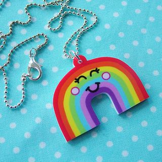 rainbow acrylic children's necklace by hoobynoo world