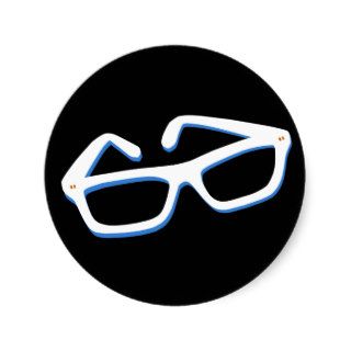 Cool Nerd Glasses in Black & White Sticker