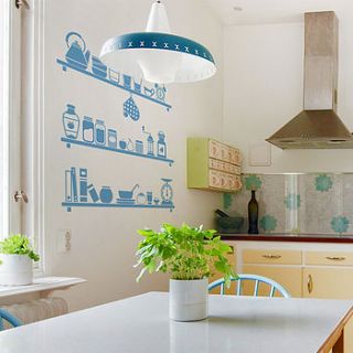 scandinavian kitchen shelves wall sticker by sirface graphics