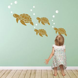sea turtle wall sticker decals by snuggledust studios