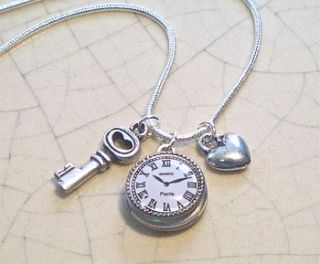clock locket charm necklace by eve&fox